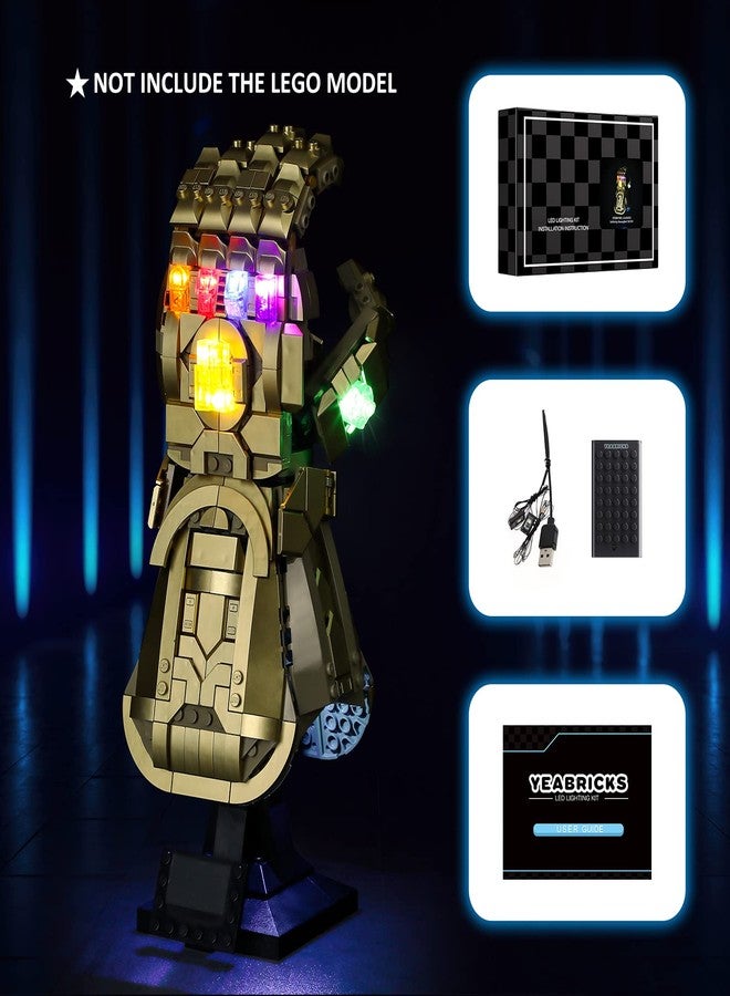 YEABRICKS LED Light for Lego-76191 Marvel Infinity Gauntlet Building Blocks Model (Lego Set NOT Included) - Image 5